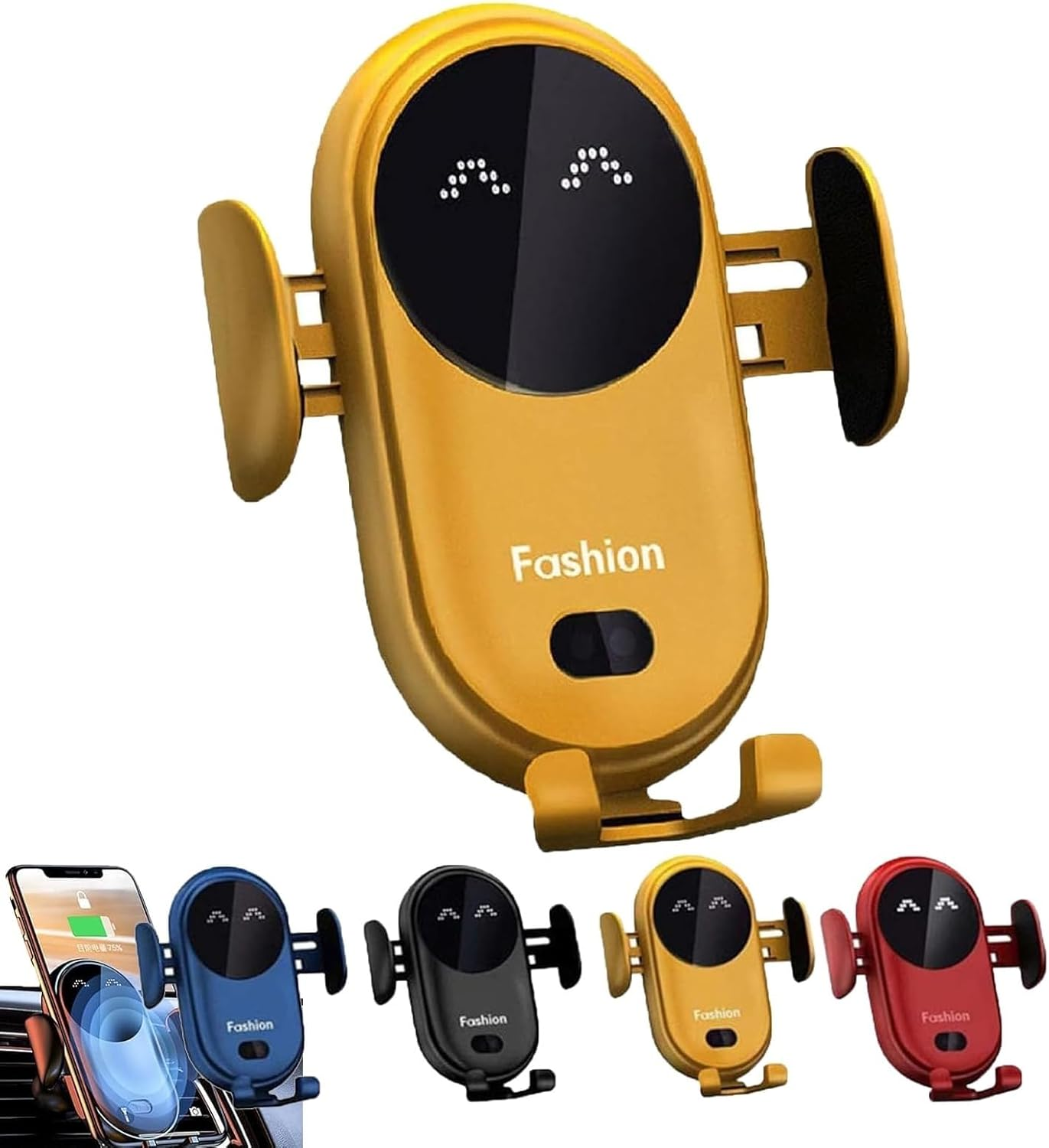 Carroll Fashion Phone Holder, Carollfashion Smart Car Wireless Charger Phone Holder, Carollfashion Cellphone Holder Charger, Smart Wireless Auto-Sensing Car Phone Holder Charger (Color : Blue) - Blue image number 3