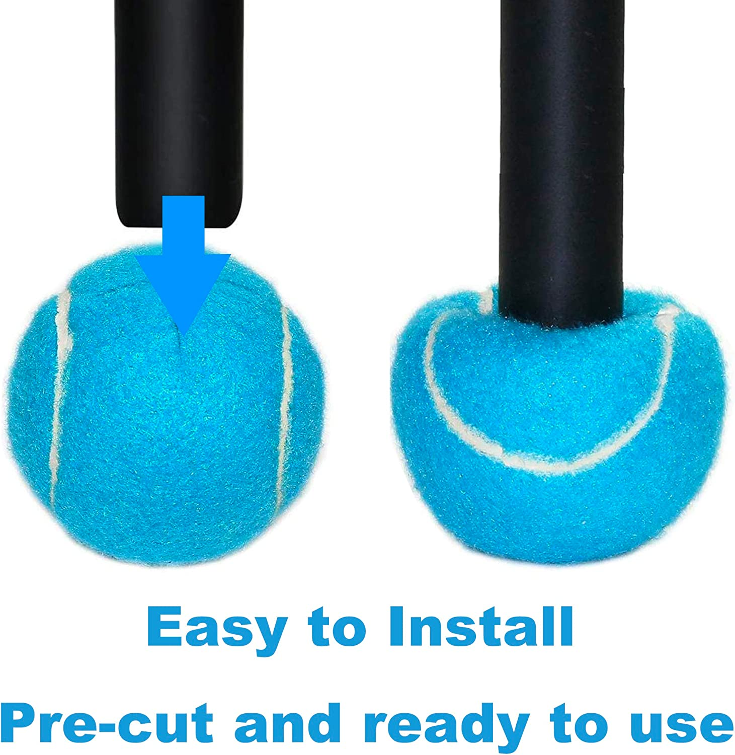 4 Pack Precut Tennis Balls for Walkers, Heavy Duty Long Lasting Felt Pads for Furniture Legs and Floor Protection image number 2