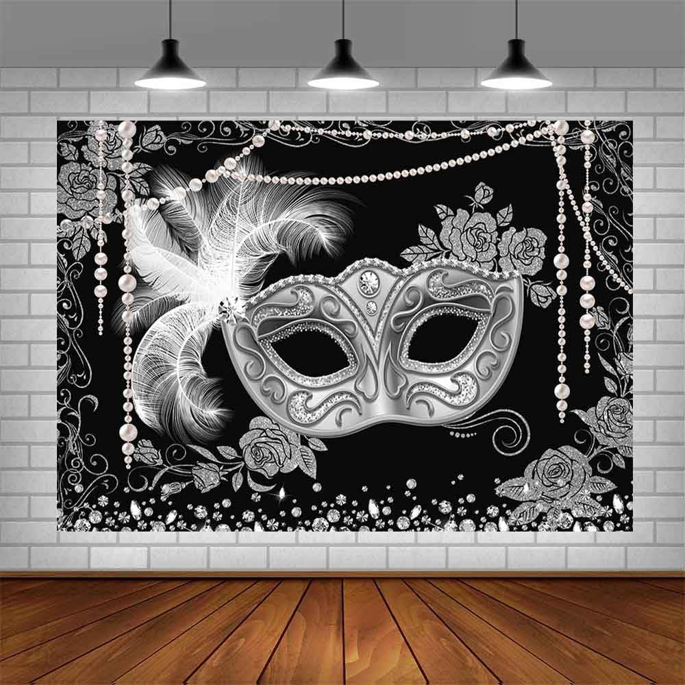 AIBIIN 210 X 150Cm Black and Silver Sequin Lightweight Bokeh Backdrop Decoration Party Birthday Wedding Photo Backdrop for Newborn Studio Prop image number 6