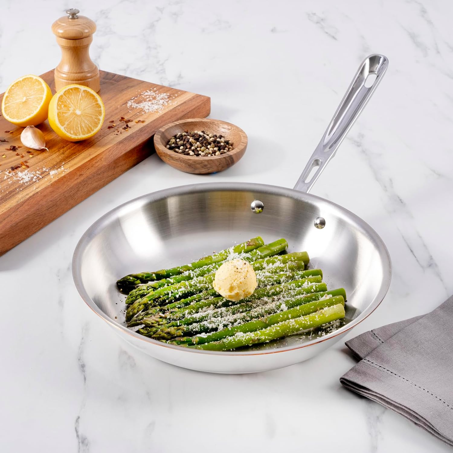 All-Clad 6112 SS Copper Core 5-Ply Bonded Dishwasher Safe Fry Pan/Cookware, 12-Inch, Silver image number 2