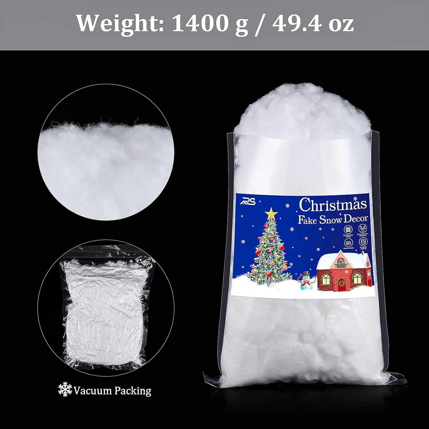 Ruisita Christmas Fake Snow Decor for Crafts Artificial Snow Indoor Decoration Fake Snow Blanket for Christmas Tree and Handcraft Village Displays (2) image number 2
