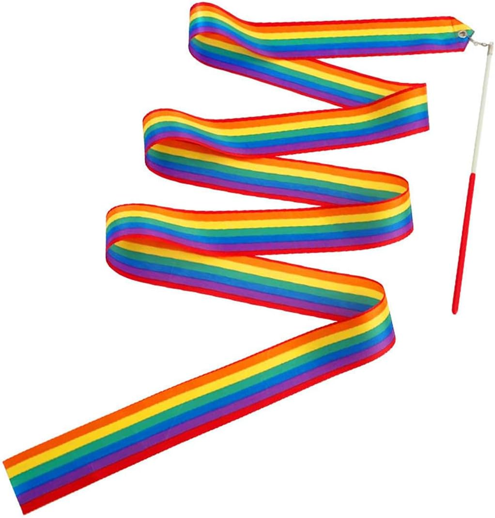 XUTONG 15PCS Dance Ribbon,Rainbow Party Dance Ribbons for Rhythmic Gymnastics Birthday Party Decoration Supplies image number 3