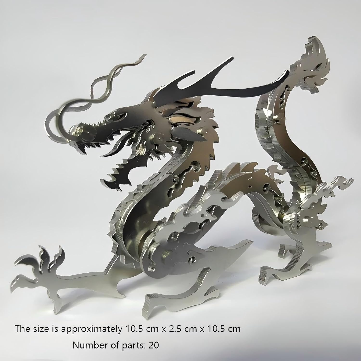 Chinese Dragon 3D Stereoscopic Metal Jigsaw Handmade Assembly Model Ornament. image number 2
