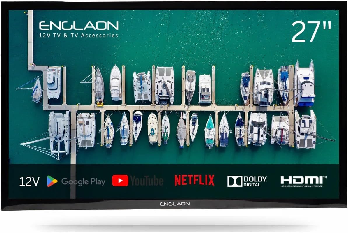 ENGLAON 27 Inch Full HD Smart TV with 12V Display a Built in Chromecast & Bluetooth for Caravan Motorhome Camper or RV Usage image number 3