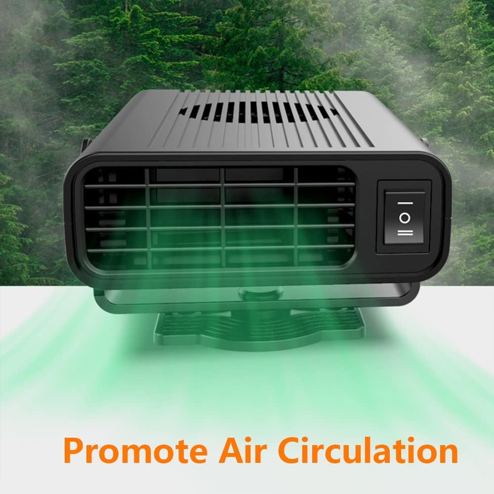 Baceyong 12V 12W Car Heater, 2-In-1 Ev Heater Fan, Windshield Defroster, Window 360 &deg; Rotation White, White image number 4