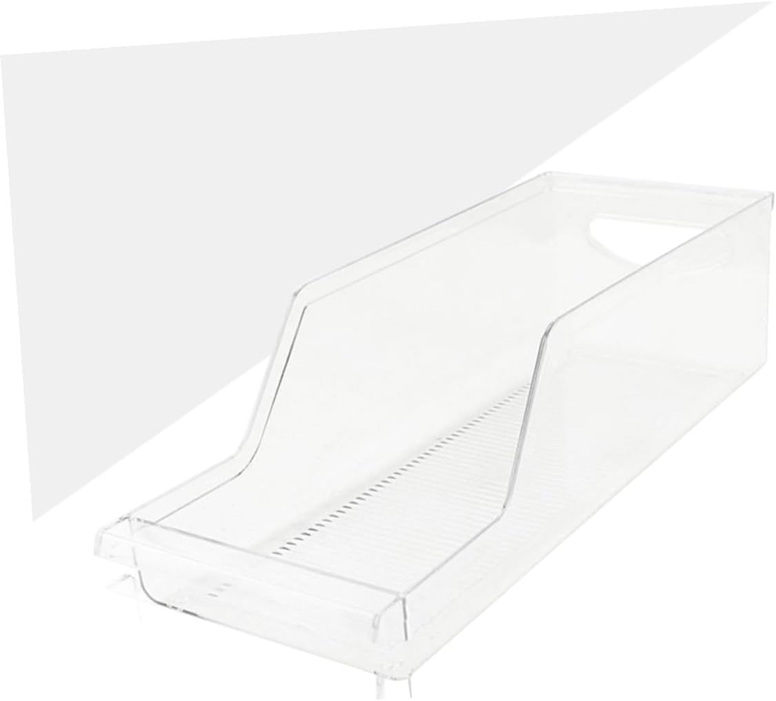 ULTECHNOVO Clear Stackable Refrigerator Beverage Can Dispenser Rack Food Grade PP Fridge Holder for Kitchen Pantry Storage Organiser Space-Saving Drink Storage Box for Eggs and Vegetables image number 5