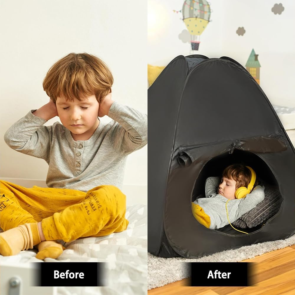 Sensory Tent, Calm Corner for Children, Blackout Sensory Tents for Autistic Children, Special Needs Dark Tent for Autism Sensory Room Equipment,Helps for SPD, Anxiety, Autism