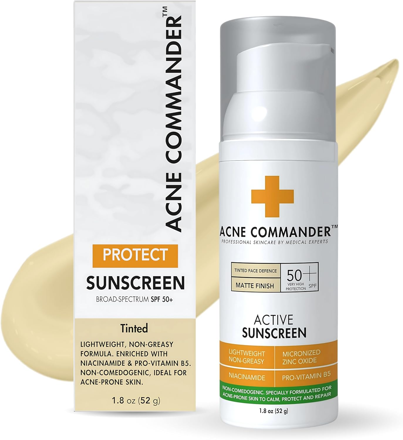 Acne Commander Non-Comedogenic Active Sunscreen for Sensitive and Acne Prone Skin - Tinted 52G image number 6