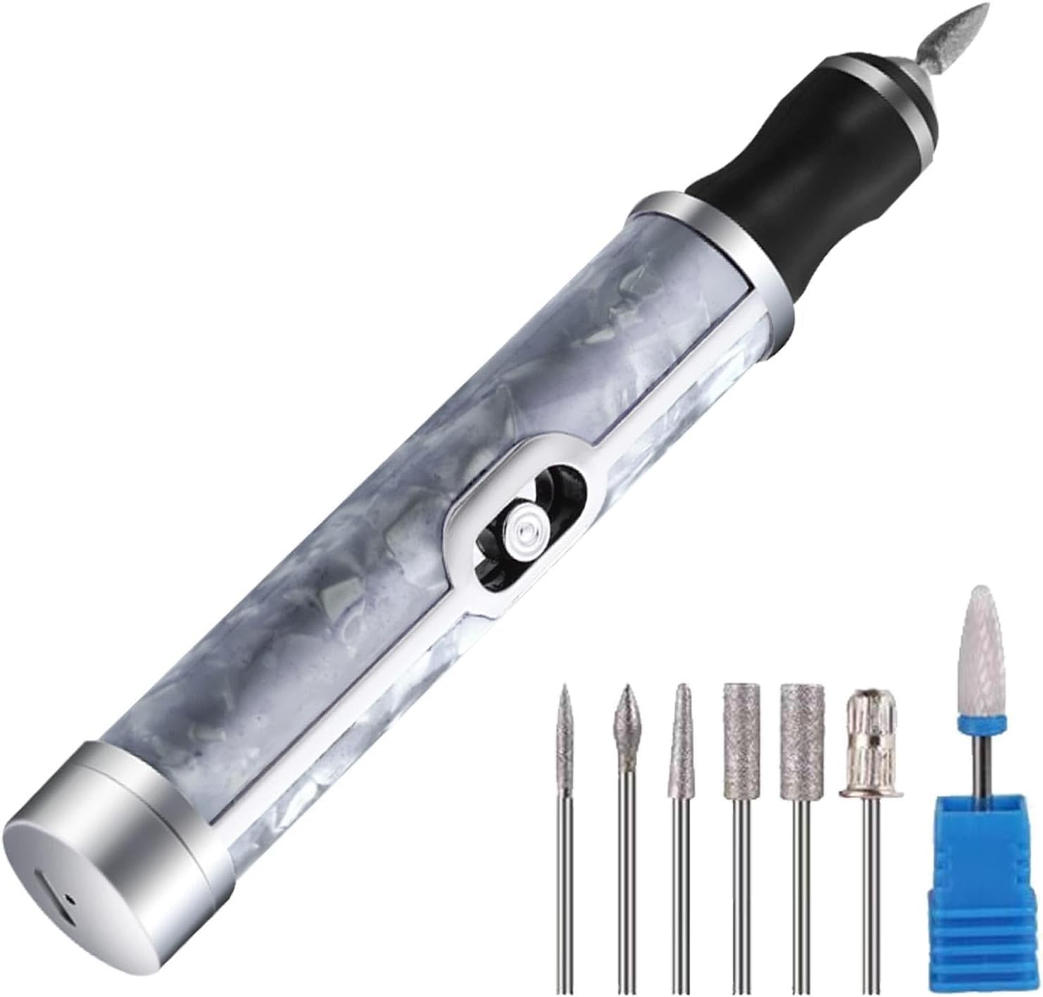 Nail Grinder - Toe Nail Grinder Kit, Electric Nail File | Toenail Sander for Thick Nails, Cordless 4 Speeds Professional Nail Removing Acrylic Nail Tools for Edge Shaping Polishing Grinding Nursing