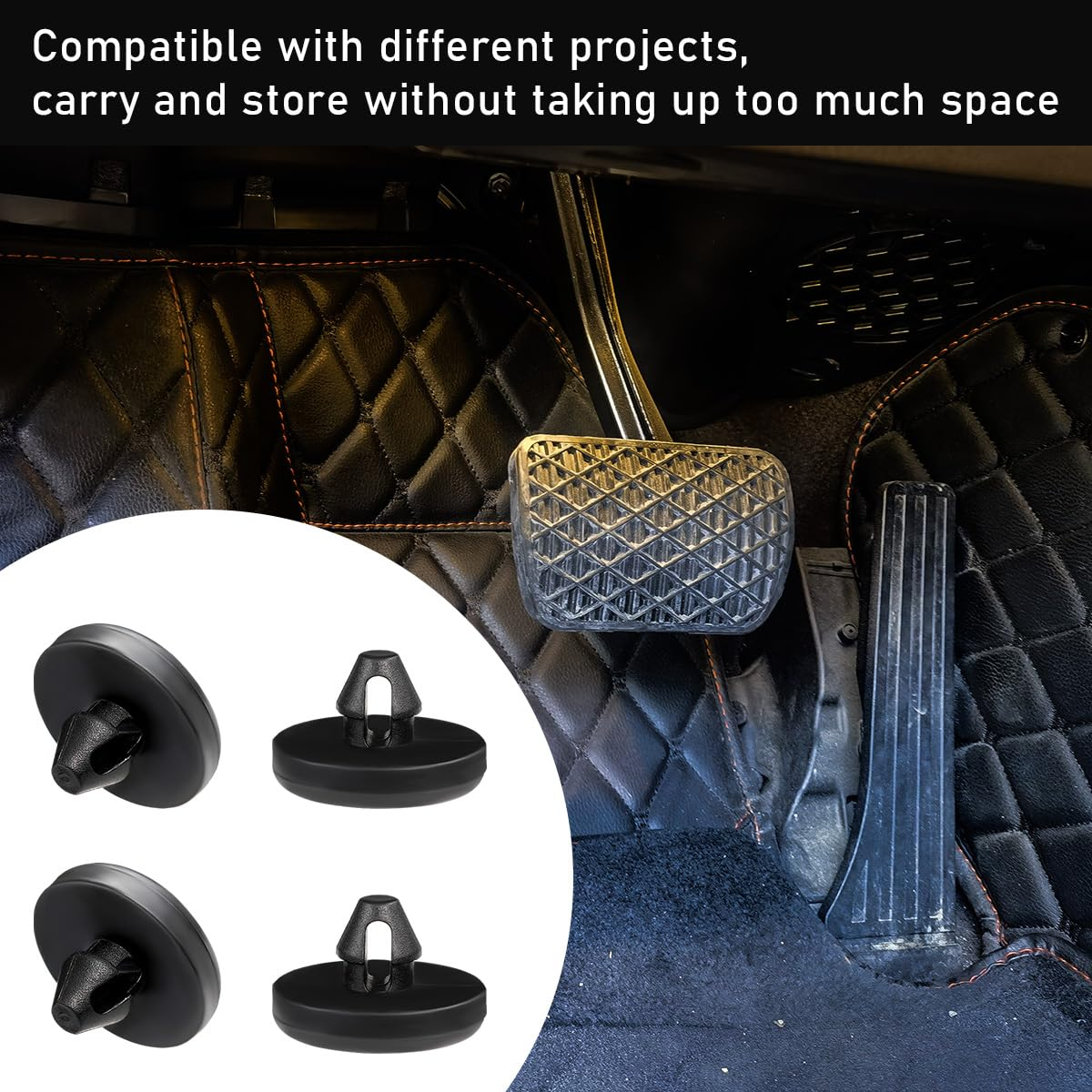 Povtii 4 PCS Brake Switch Stopper, Car Brake Pedal Stop Pad Replacement Compatible with 90541-06036, Automotive Brake Light Switch Pad, Clutch Pedal Stopper Car Accessories