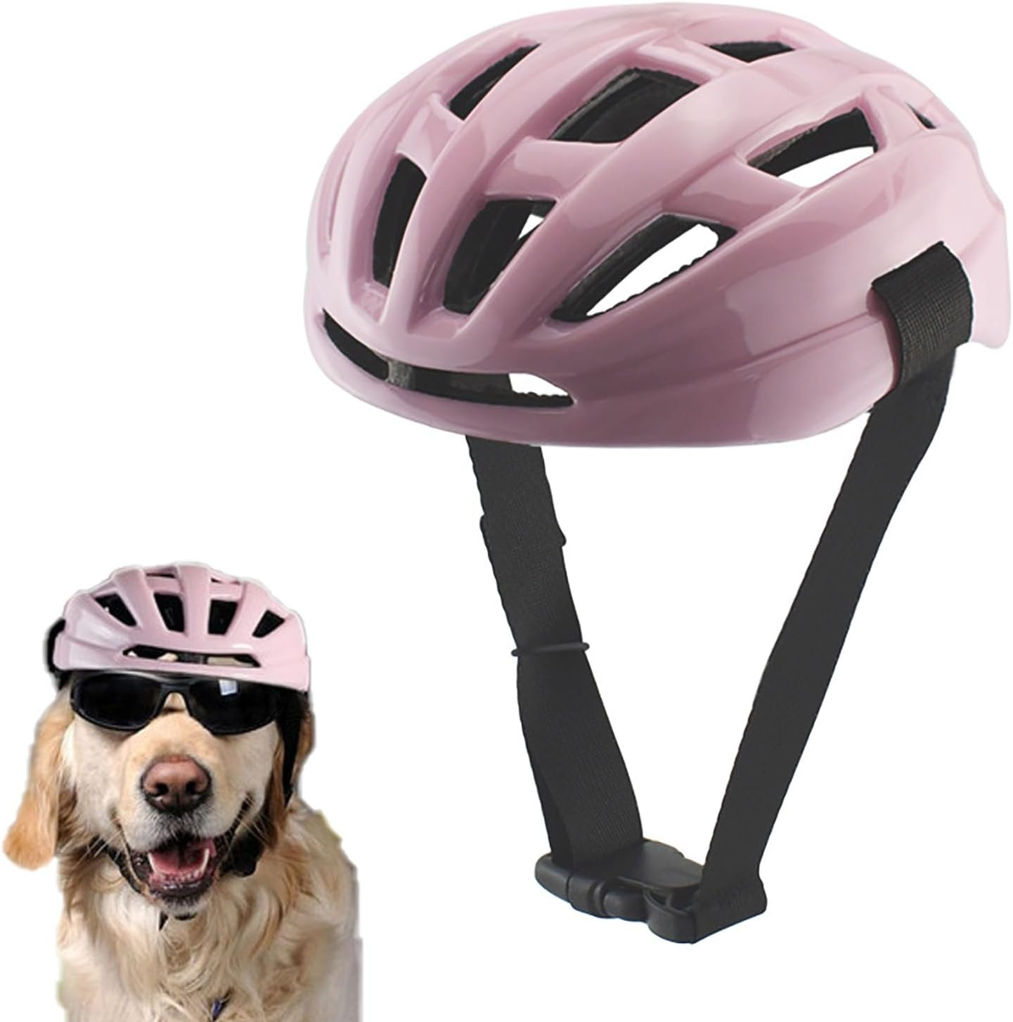 UOSIA Dog Helmet Pet Hat for Cats Dog Motorcycle/Bike Helmet Outdoor Riding Puppy Cap Adjustable Pet Helmets for Small Medium Large Dogs