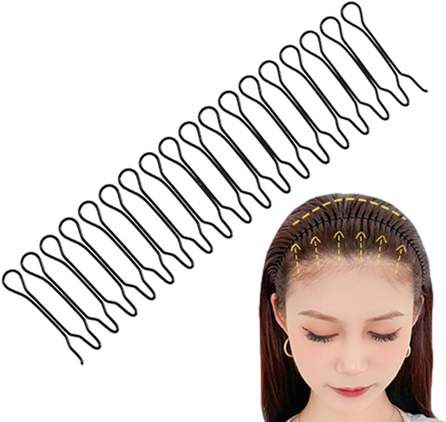 U Shape Hair Finishing Fixer Comb - Invisible Hair Fixer U Pin - Decorative Hair Updo Styling Tool for Women & Girls Hairstyle, Hair Accessories Hair Combs