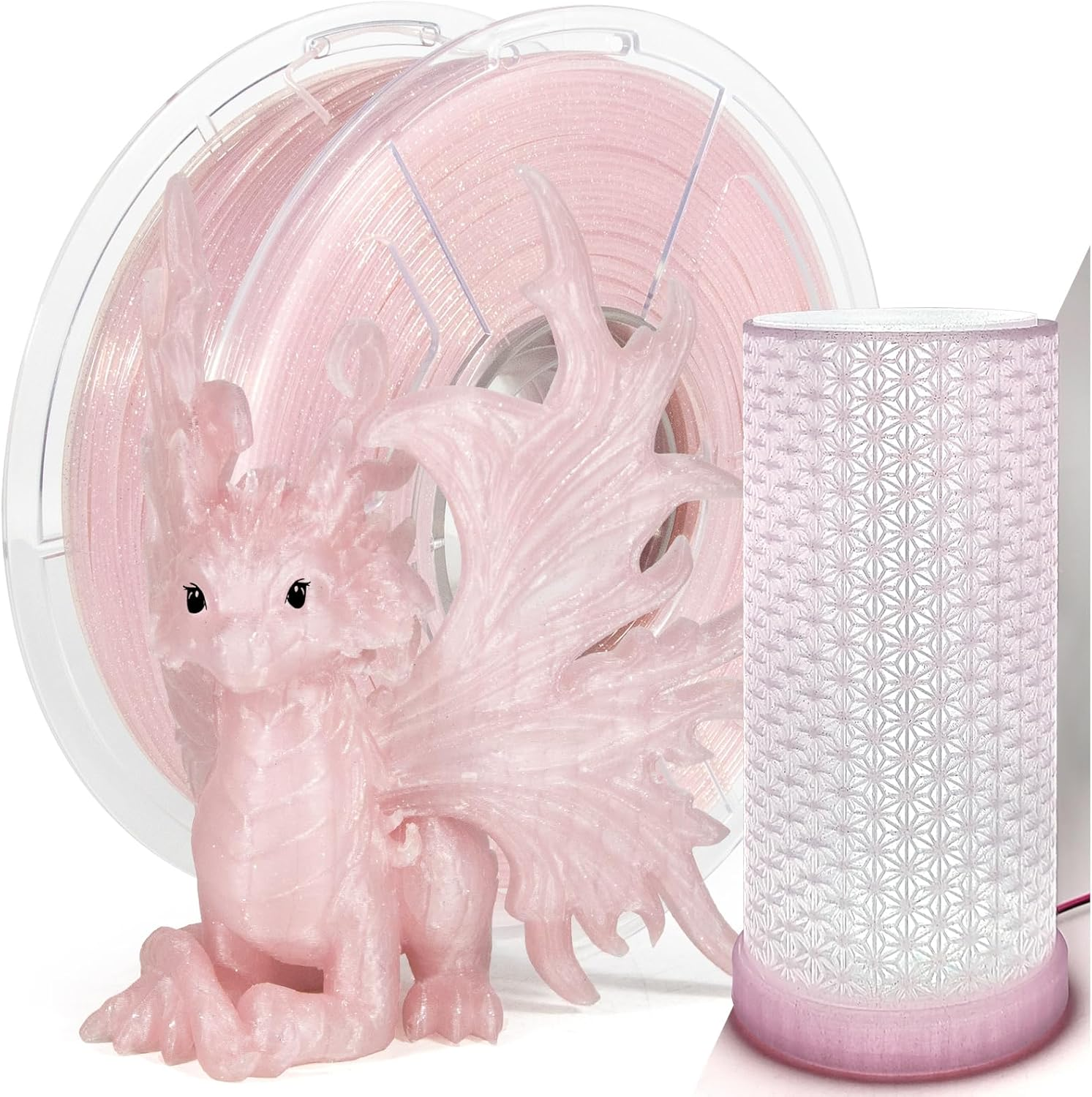 IEMAI Clear PLA Filament 1.75Mm 1Kg, Glitter Transparent PLA Cherry Blossom Pink 3D Printer Filament, Dimensional Accuracy +/- 0.02 Mm image number 5