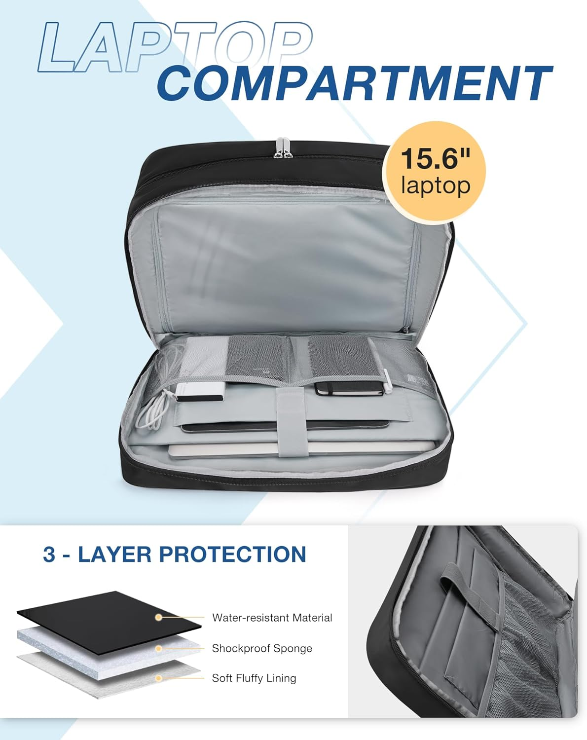 BAGSMART Weekender Bags for Women, Travel Duffle Overnight Bag Personal Item Bag with Shoe Bag for Travel Essentials - 2-Black image number 2