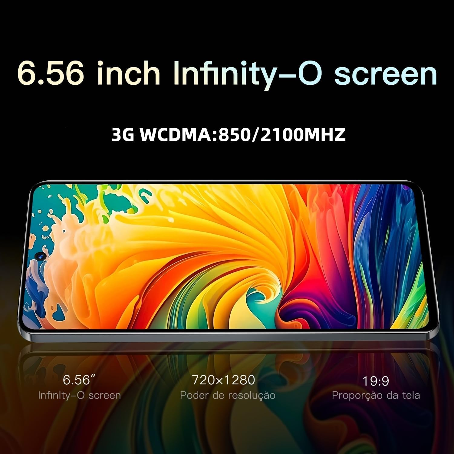Aidekunlin Unlock Phone, 6.56 Inch Screen, 2G RAM and 64G ROM, Front and Rear Cameras, Support Dual SIM Card Frequency Band 3GWCDMA: 850/1700/1900/2100Mhz (300Purple)