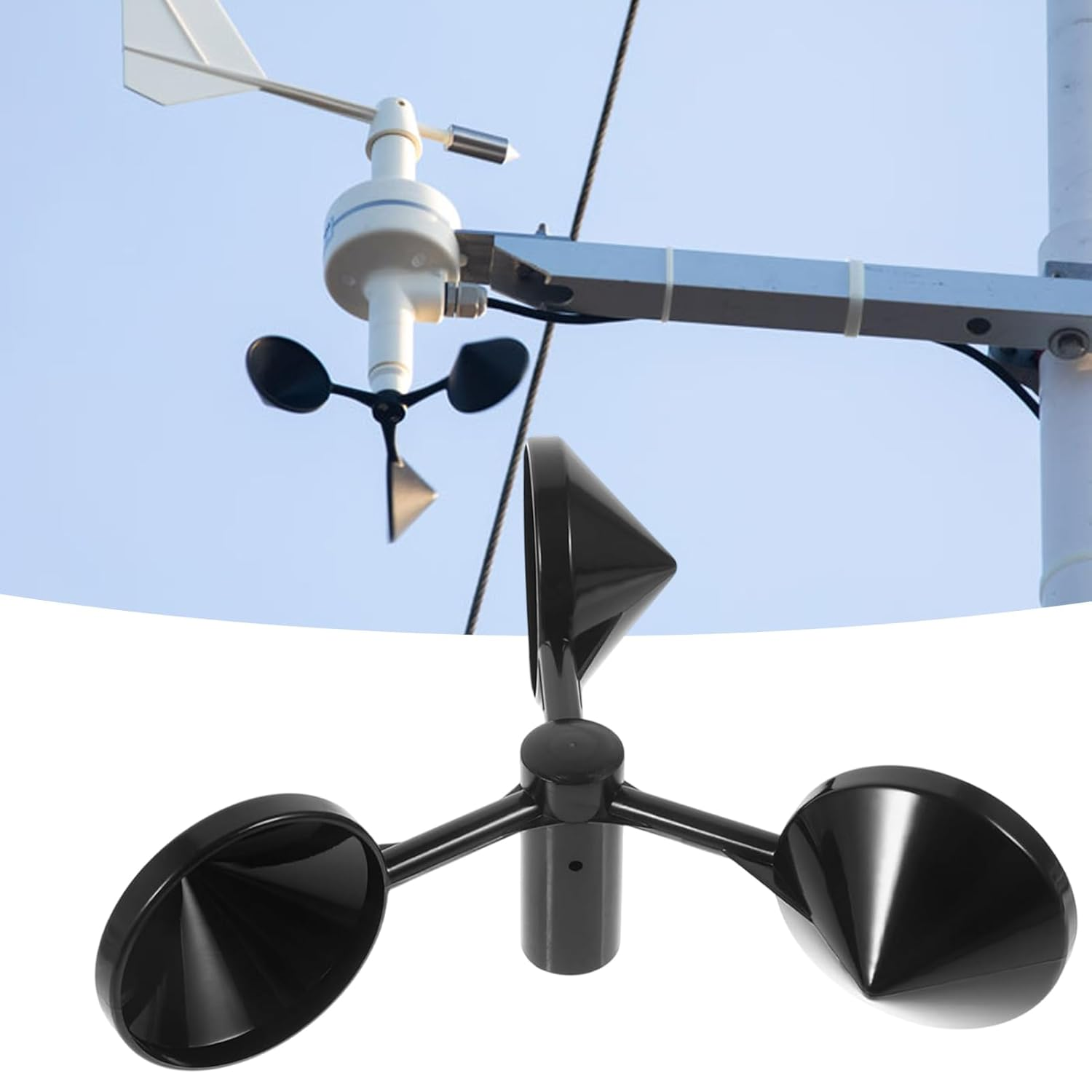 Wind Speeds Cup | Wind Speed Meter Tool Wind Cup | Waterproof Replacement Part High Precision Weather Instruments for Outdoor, Aviation & Agriculture image number 3