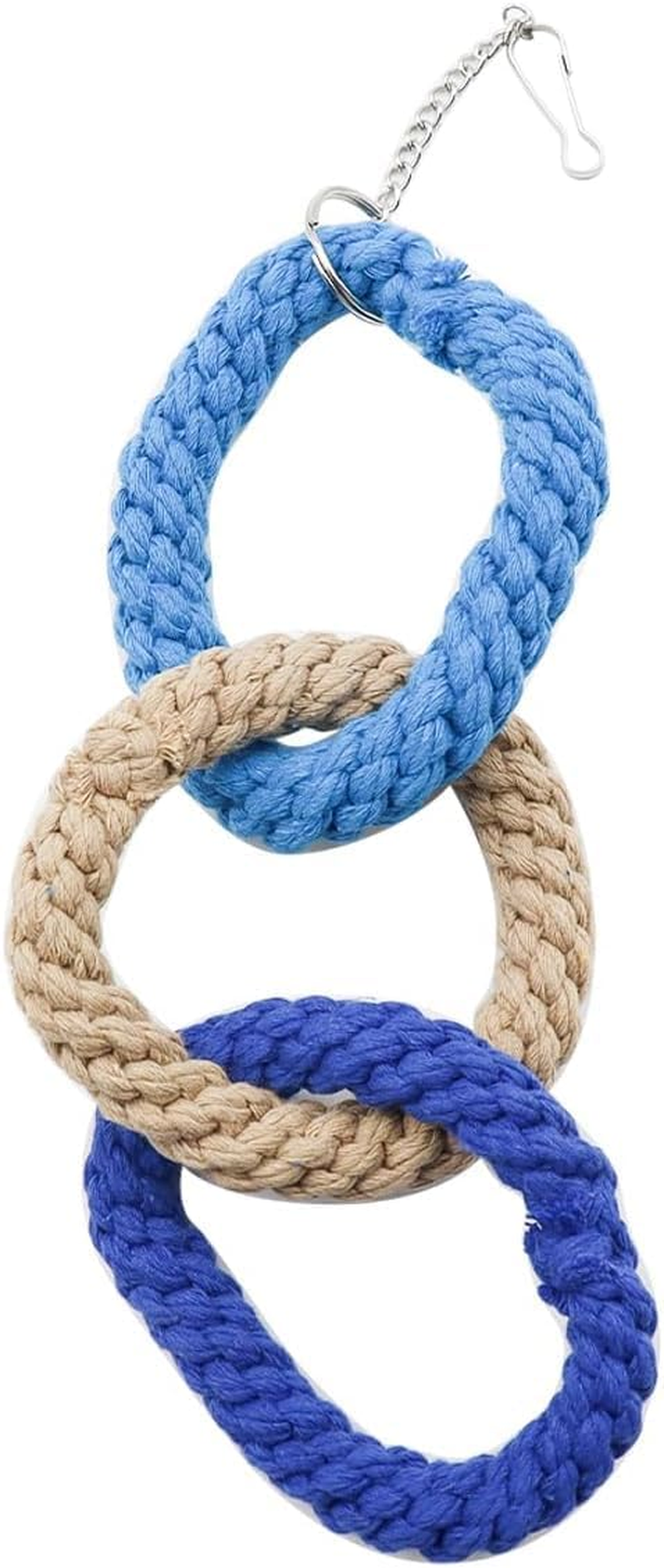 Sugar Glider Hanging Three-Ring Climbing Toys Bird Toy with Hooks Cage Hanging Pet Climbing Rope Hamster Swing Accessory (Multiple Colors, 34 * 10 * 10Cm) image number 3