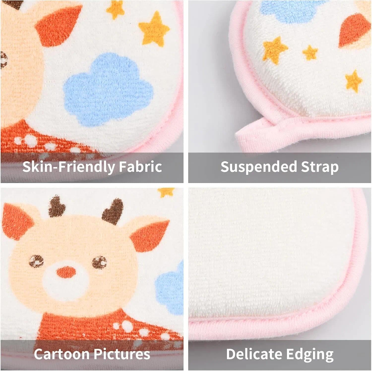 4PCS Soft Cotton Baby Bath Sponge Set, 13.5 Cm X 8.5 Cm X 2.5 Cm Low Allergy and Gentle Skin Friendly, Quick Drying Durable Design, Perfect for Newborns, Toddlers and Children, Perfect Baby Bath Gift - Ermaoo image number 4