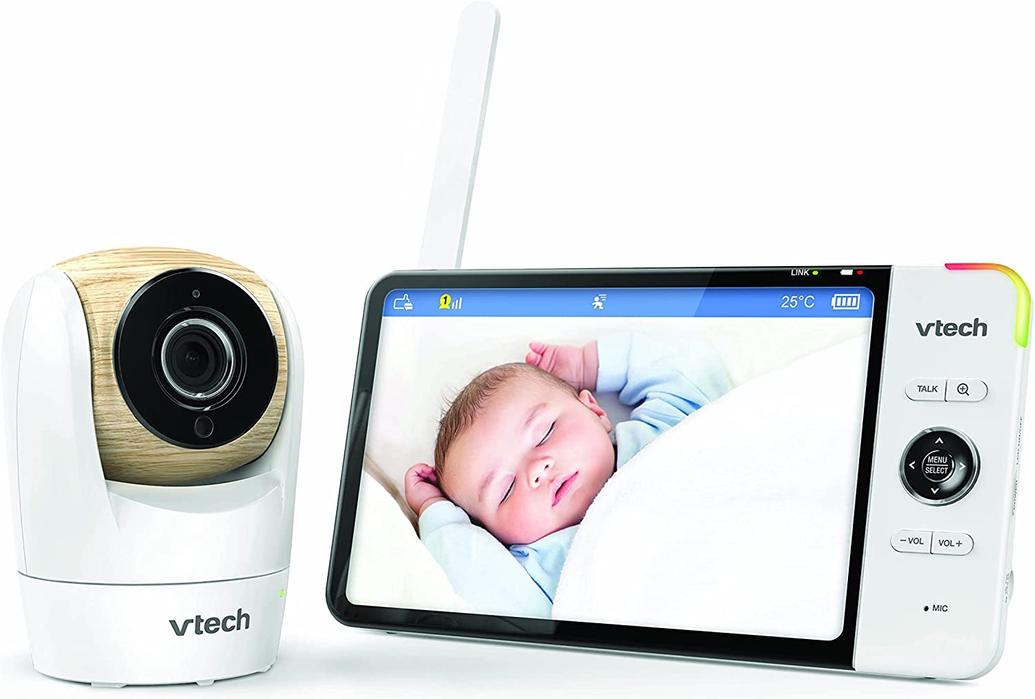 Vtech BM7750HD 7" Pan & Tilt Full Colour Video Baby Monitor, 2-Way Talk, Soothing Sounds, Temp Sensor & Motion Detection, up to 15 Hours Battery Life image number 5