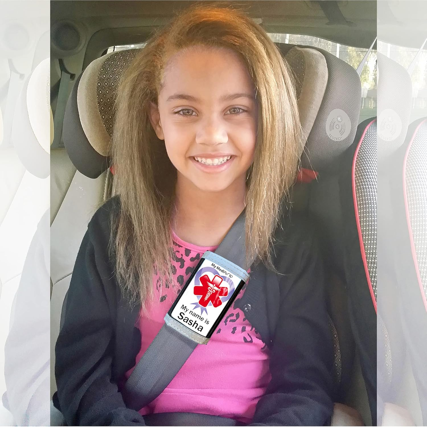 Epilepsy Alert Medical ID Seatbelt Tag- List Seizure Type, Triggers, Best Response, Meds, Contacts, Allergies, Diet and More - All Health Conditions image number 6