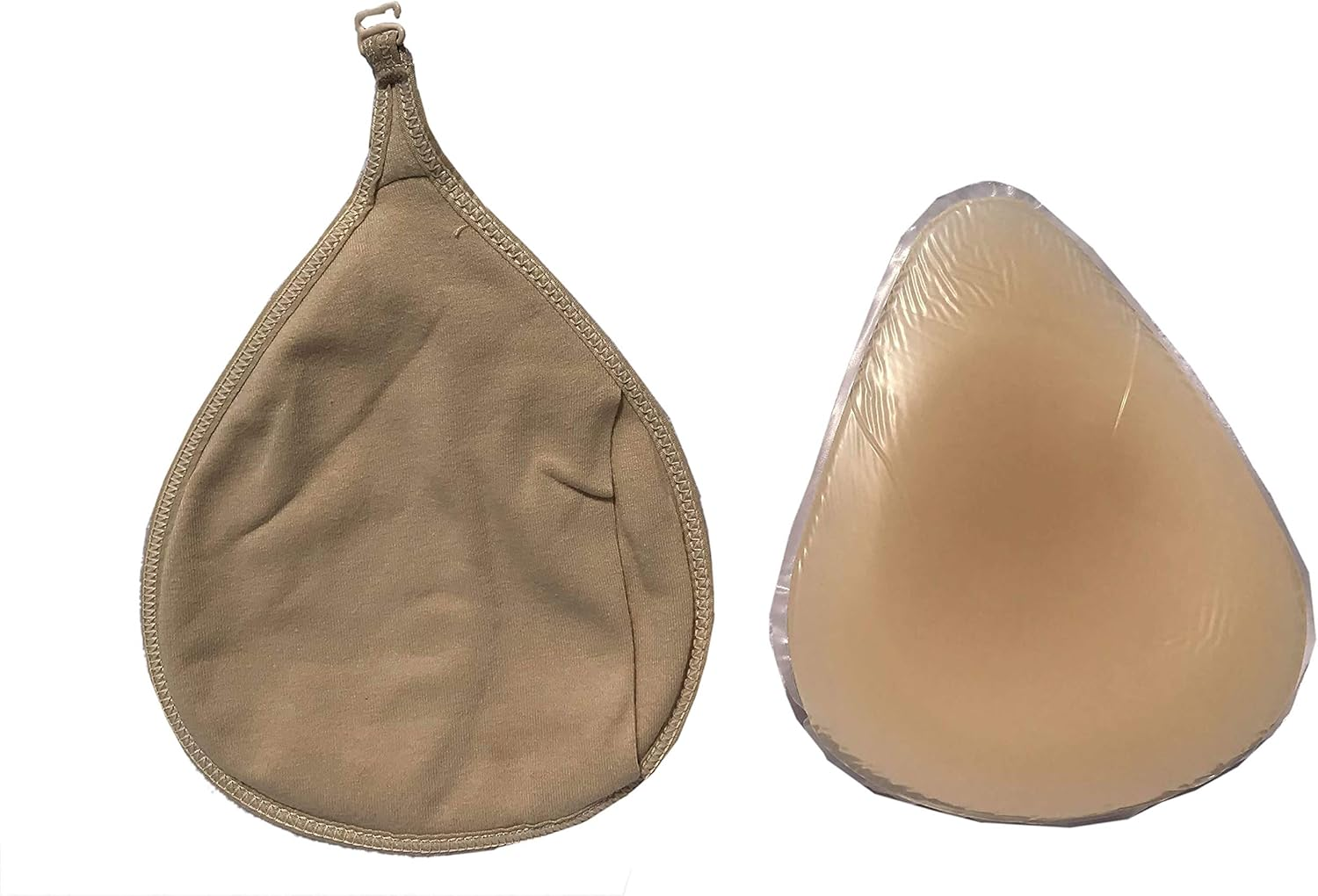 BIMEI 2Pcs Cotton Hook Protect Pocket for Silicone Breast 100% Cotton Protector Sleeve for Breast Cancer (M, Beige &bull;2Pcs Teardrop) image number 7