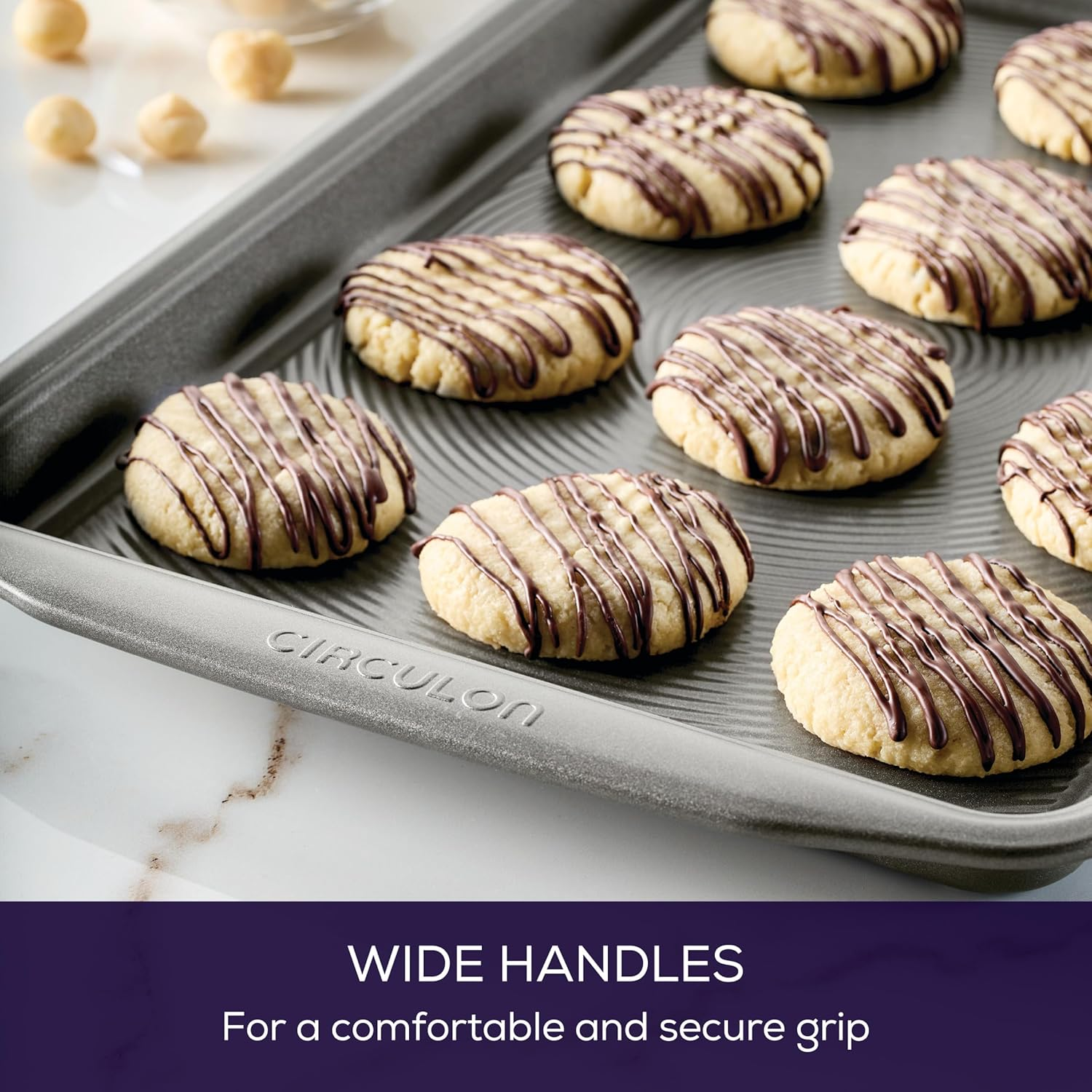 Circulon Nonstick Bakeware, Nonstick Cookie Sheet/Baking Sheet - 10" X 15", Gray image number 2