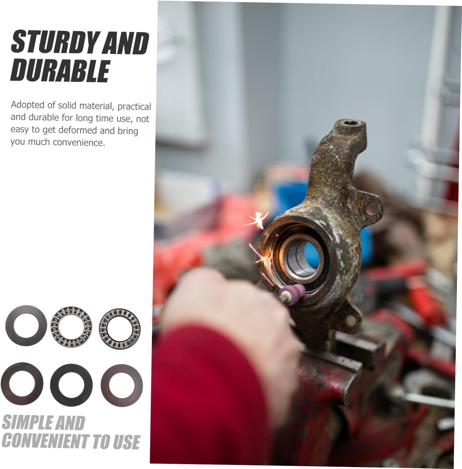 Mobestech 2Sets High Load Opening Thrust Needle Roller Bearings Axial Flat Replacement Parts image number 5