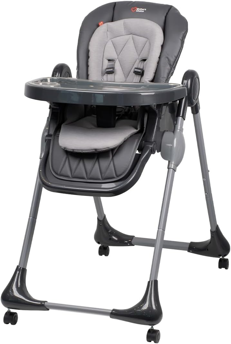 Mother&rsquo;S Choice Strand Hi-Lo Highchair (Mineral Graphite) &ndash; Adjustable Recline, Removable Tray & Padded Seat for Babies 6&ndash;36 Months image number 2