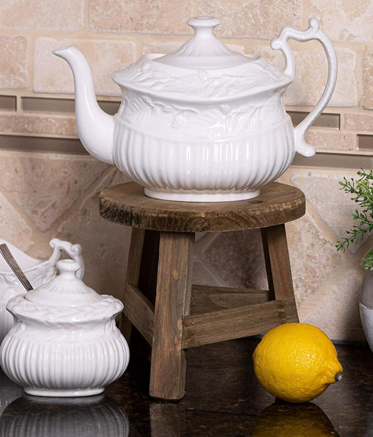 Wooden Plant Stand,Mini Display Elevator, Farmhouse Greenery Holder, Small Natural - Material Stool for Home & Garden image number 1