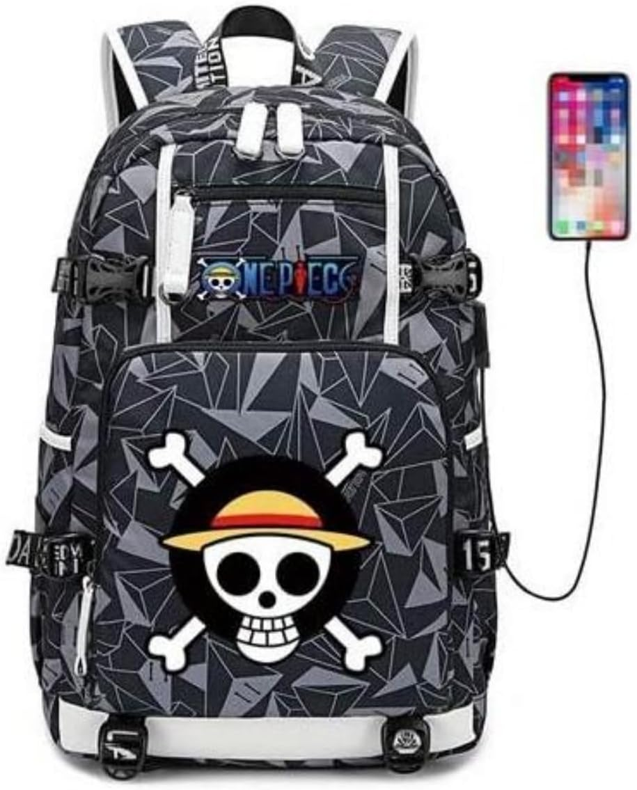 TTSM Character Backpack Onepiece Animated Pirate Skull Game Flag Oxford Cloth, Multi-Style, Soft and Comfortable, Large Capacity, Travel Bag, Daily Necessities. image number 1