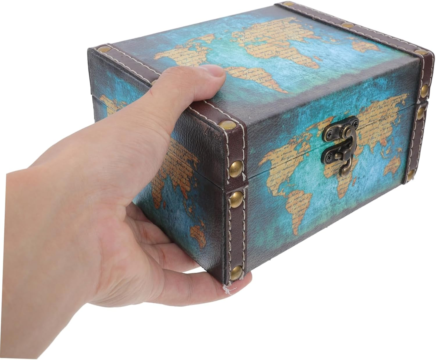 Pirate Storage Box Capacity Decorative Treasure Box for Boys and Girls Jewelry Toys Includes Lock image number 4