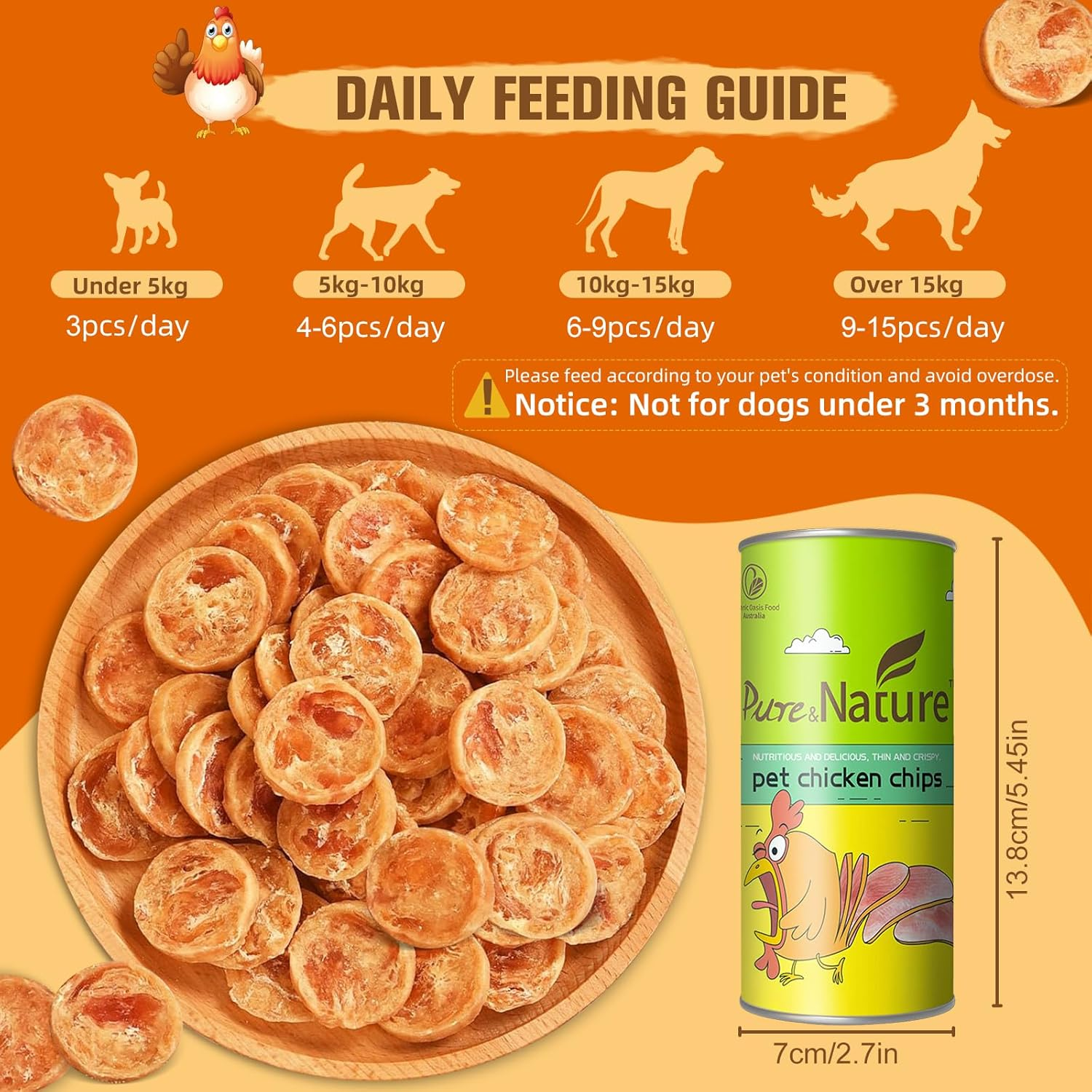 Pure - Chicken Low - Temp Circulated Baked Dog Treats: High - Protein, Delectably Nutritious Chips-70G image number 5