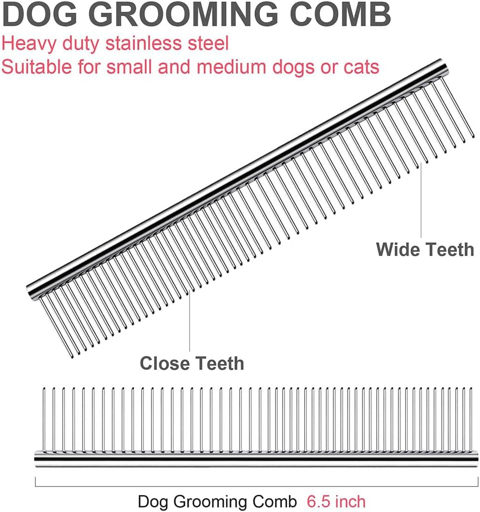 Professional Dog Grooming Scissors Kit, 3 Pack Professional Pet Grooming Kit with Safety round Tips, Stainless Steel Thinning Shears Dog Comb for Long Short Hair Dogs Cats Pets image number 4