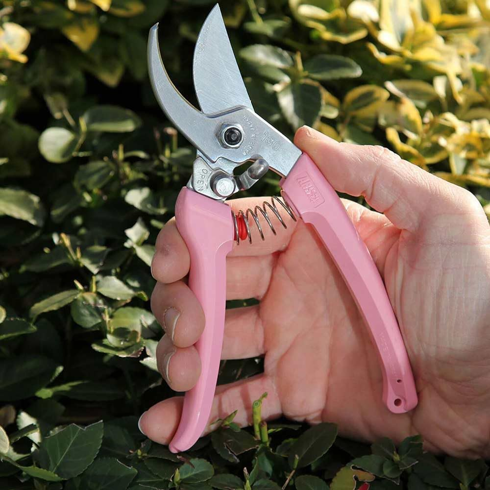 Ars Corporation Mini Choki 130DX-P Lightweight and Small Pruning Shears (Deluxe, Pink)