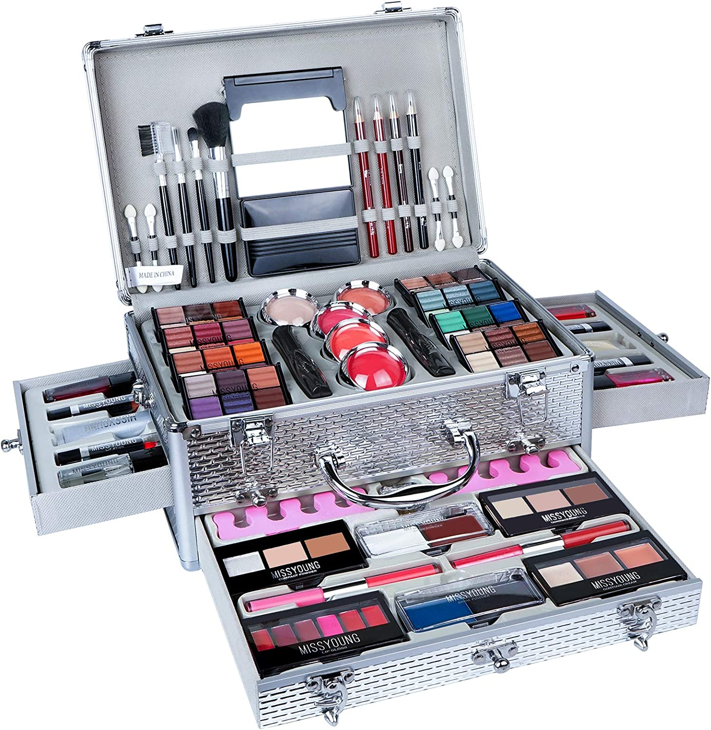 Joyeee All-In-One Makeup Gift Set - Travel Kit Complete Starter Bundle with Blushes, Lipstick, Concealer, Lipgloss, Powder, Eyeshadow Palette for Teen Girls & Adults #11 image number 5