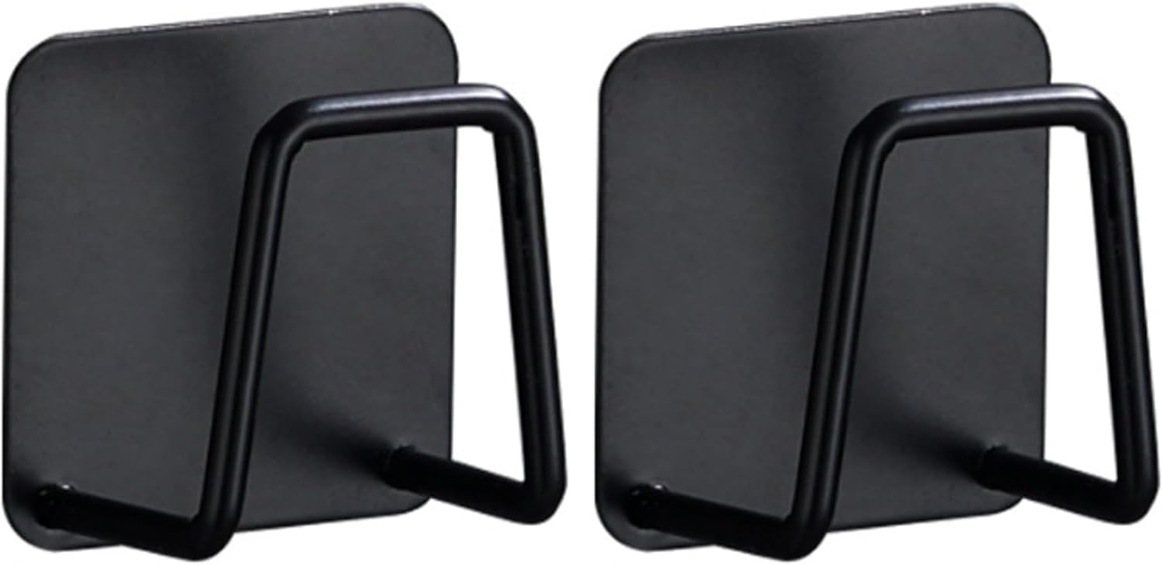 2 Pack Sponge Holder for Kitchen Sink, Self Adhesive Kitchen Sponge Holder, Kitchen Sink Organiser Wall-Mounted, No Drilling (Color:Black) image number 2