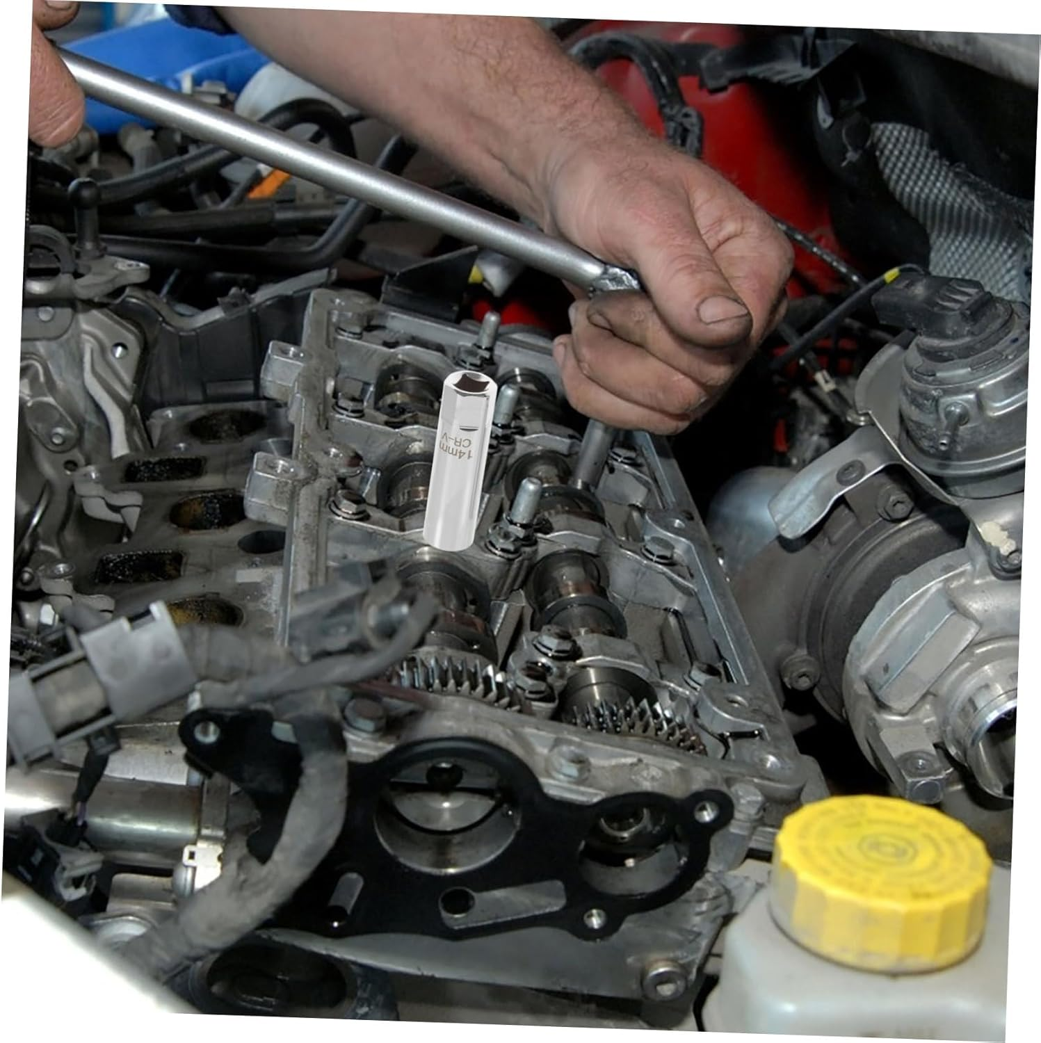 Mikinona 3/8 Spark Plug Socket Set 14Mm and 16Mm Magnetic Wrench Car Spark Plug Removal Tool Professional Automotive Repair Accessories for Mechanics and Diy Maintenance image number 3