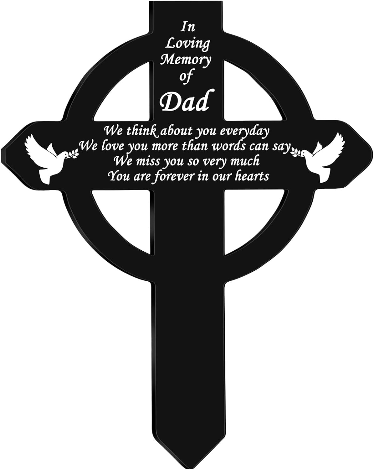 Buryeah Cross Memorial Stakes Grave Decorations for Cemetery Metal Plaque Markers Cross Plaques Sympathy Garden Stake Waterproof Garden Cemetery for Grave Yard (Mom) image number 2