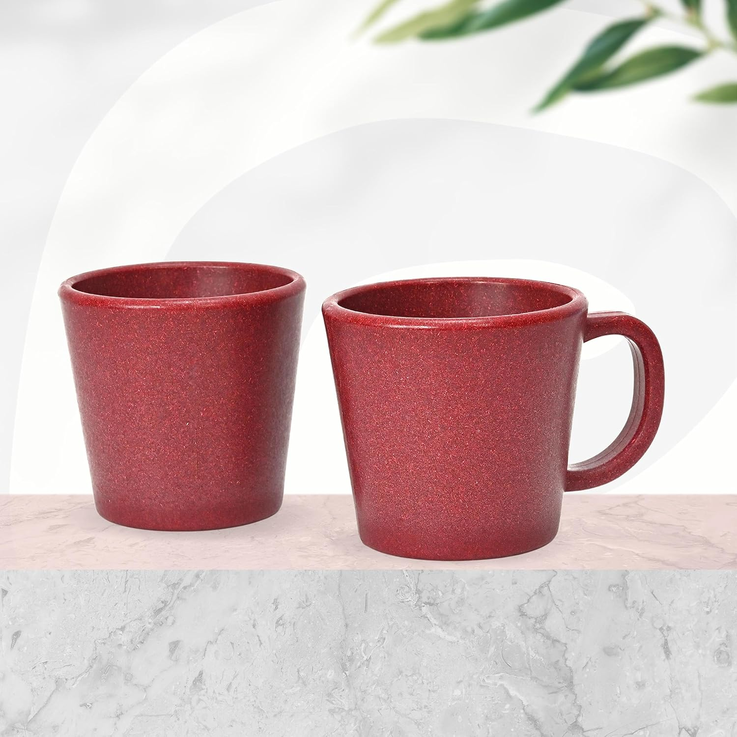 Eha Earth-Friendly Majestic Coffee Mug Set of 2 |12 Oz|Made with Rice Husk & Bamboo Fibers|Microwave Safe|Hot & Cold Coffee Cup, Milk & Tea Cup | Mugs for Coffee Pack of 2 Azure