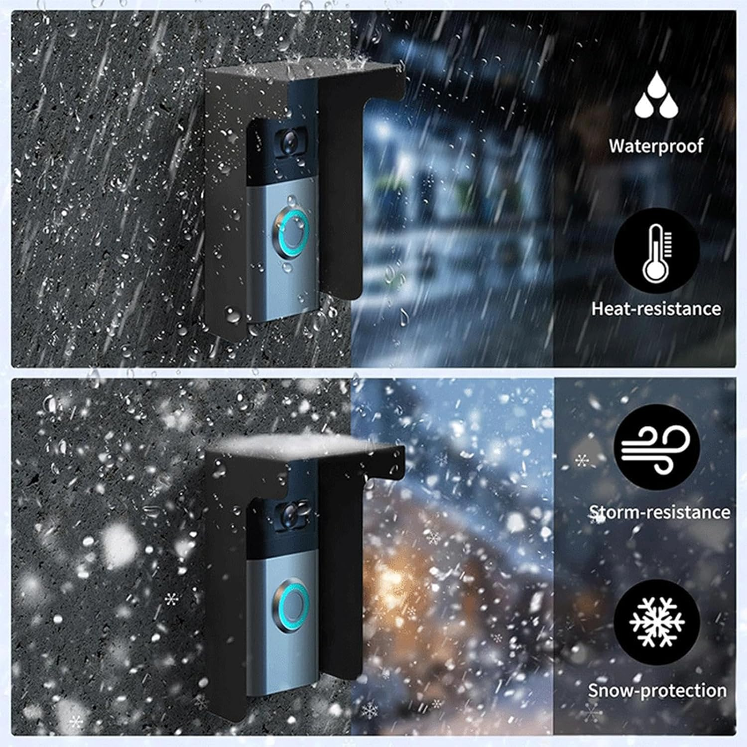 Ring Doorbell Protector - Weatherproof Doorbell Guard, Sturdy Security Shield | Universall Waterproof Anti-Glare Rain Cover, Windproof Door Bell Cover for All-Weather Protection, Door RFID Keypads