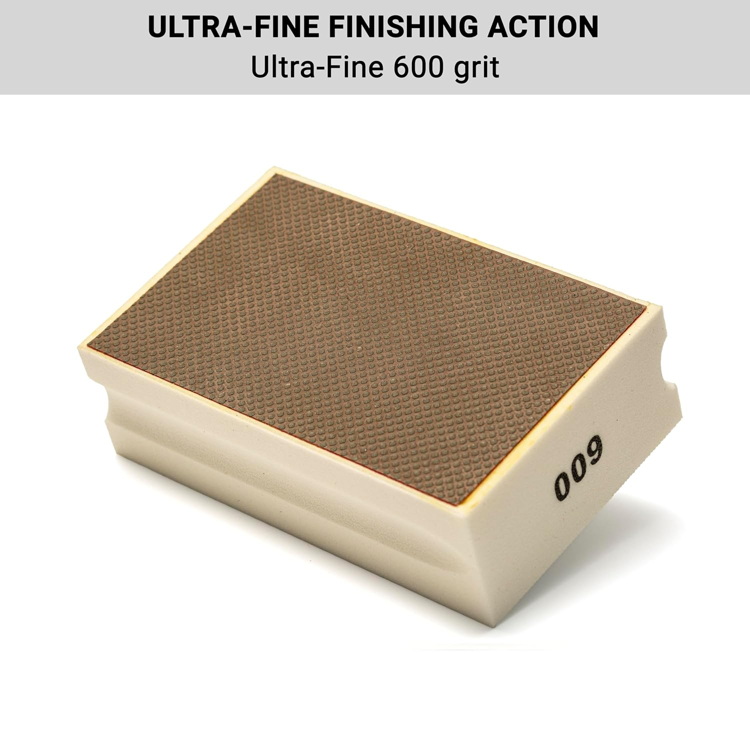 GLASS POLISH PRO Diamond Hand Polishing Pad, Grit 600 Ultra Fine Foam Sanding Block for Smoother Finish and Delicate Sanding of Glass, Tiles, Ceramics, Concrete, Granite, Marble, and More - GP15100 image number 4