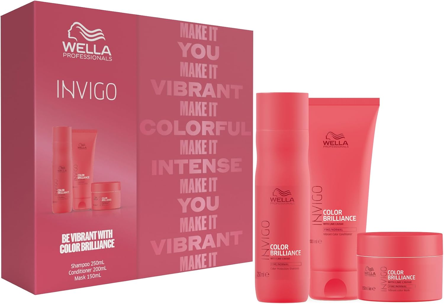 Wella Professionals Limited Edition Invigo Color Brilliance Trio Set (Shampoo 250Ml, Conditioner 200Ml, Mask 150Ml) image number 4