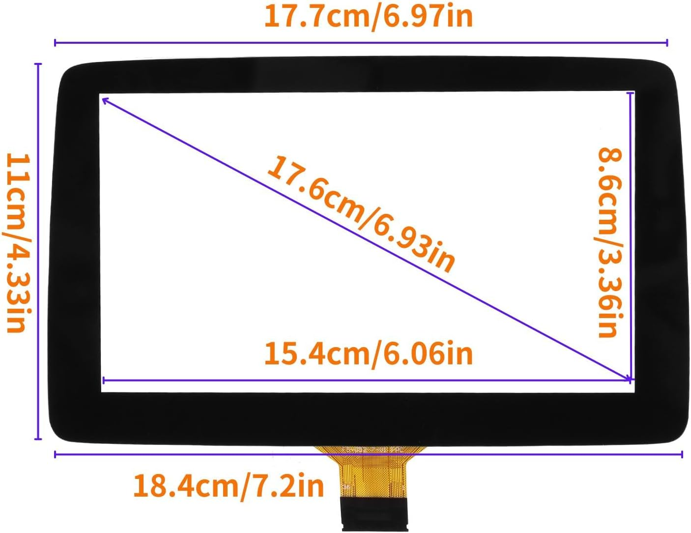 Kixfwpy 7" Touch Screen Digitizer Replacement for 2014 2015 2016 Mazda 3 2016 MX-5 CX-3 Infotainment Screen Replace Part Number BHP1611J0D & K40005A29F image number 2