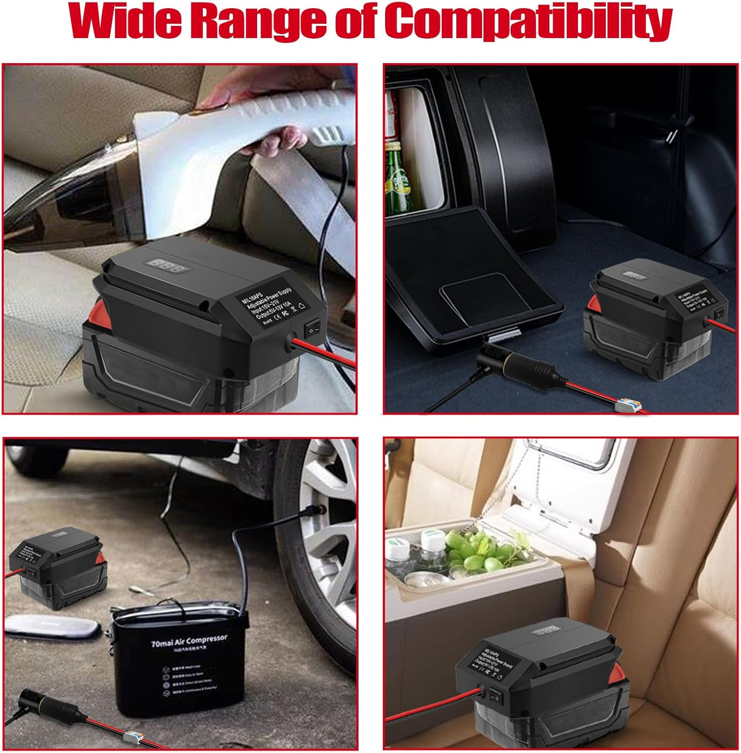 Step down Adapter for Milwaukee Battery M18, 18V to 12V Converter Voltage Regulator from 18V to 5V-13V Adjustment DIY Power Supply, with Cigarette Lighter Connector image number 4