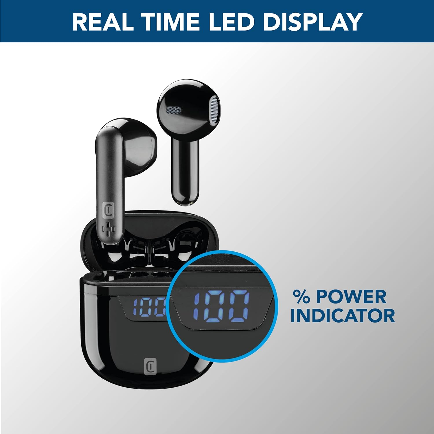 Cellularline | Seek - Universal | Cuffiette Auricolari Bluetooth 5.0 Hifi Stereo Con Custodia Di Ricarica - Autonomia Totale Di 15 Ore - Ricarica 2 Ore - Portata 10 Mt - Universal - Nero image number 1