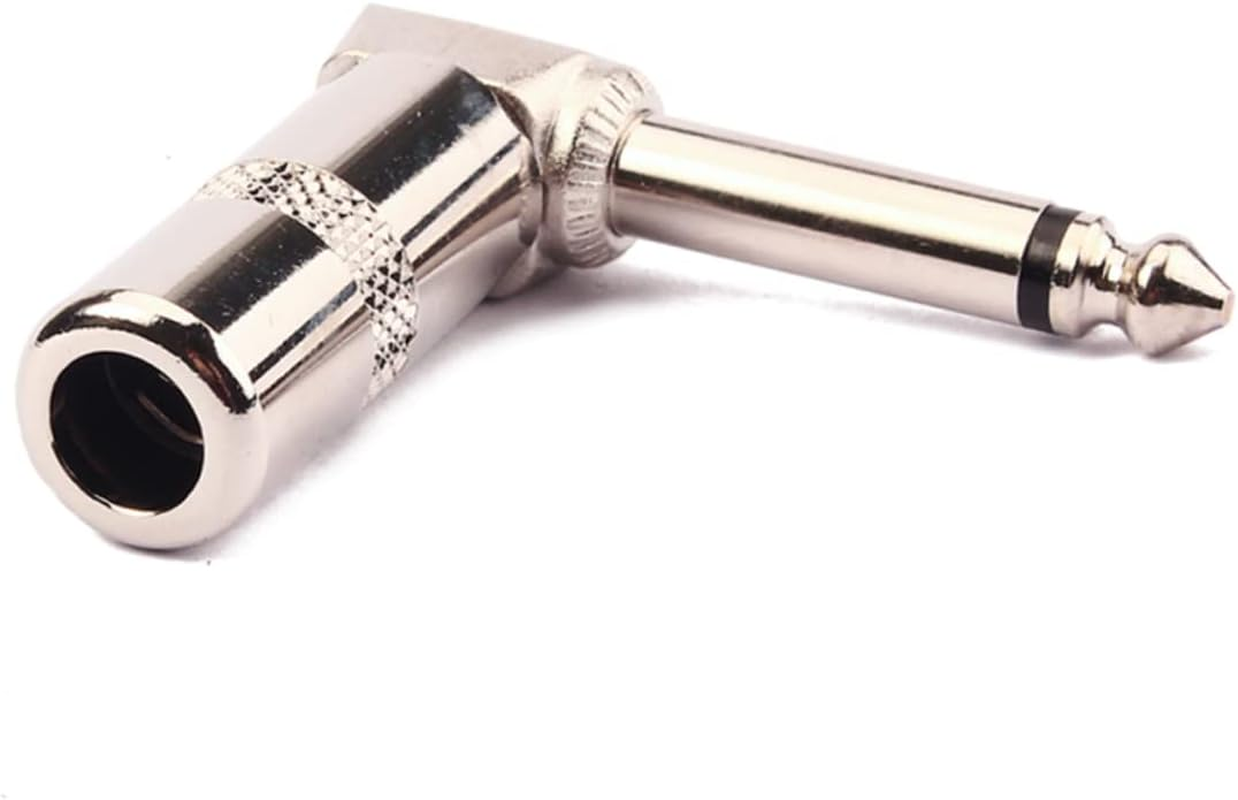 CORHAD Right Angle Mono Phone Plug Connector Guitar Cable Adapter All Construction Textured No Slip Barrel for Tight Spaces image number 2