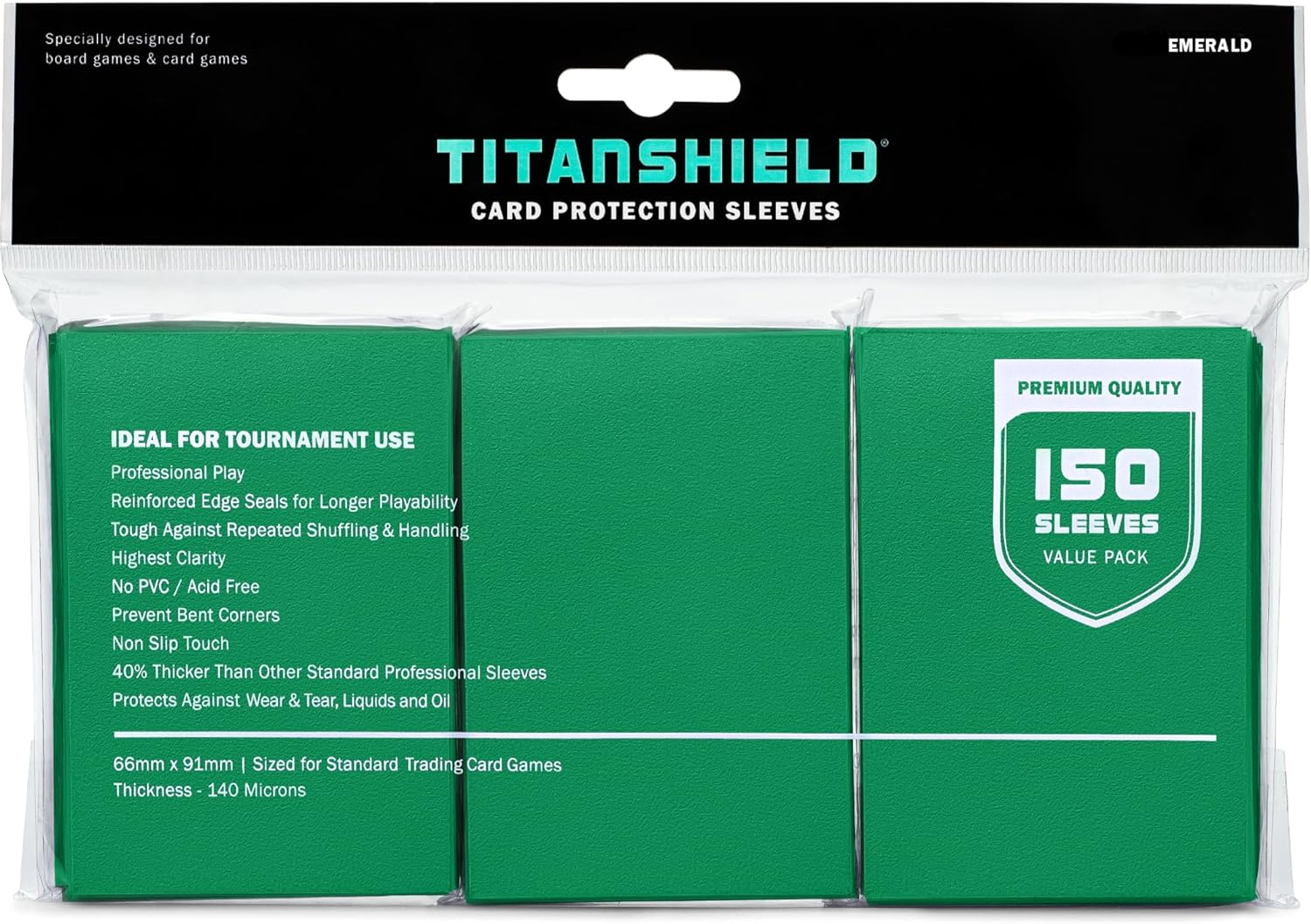 Titanshield (150 Gold Sleeves) Compatible with MTG Magic the Gathering, Lorcana, Board Games and Trading Cards 2.5" X 3.5" 66X91Mm image number 3