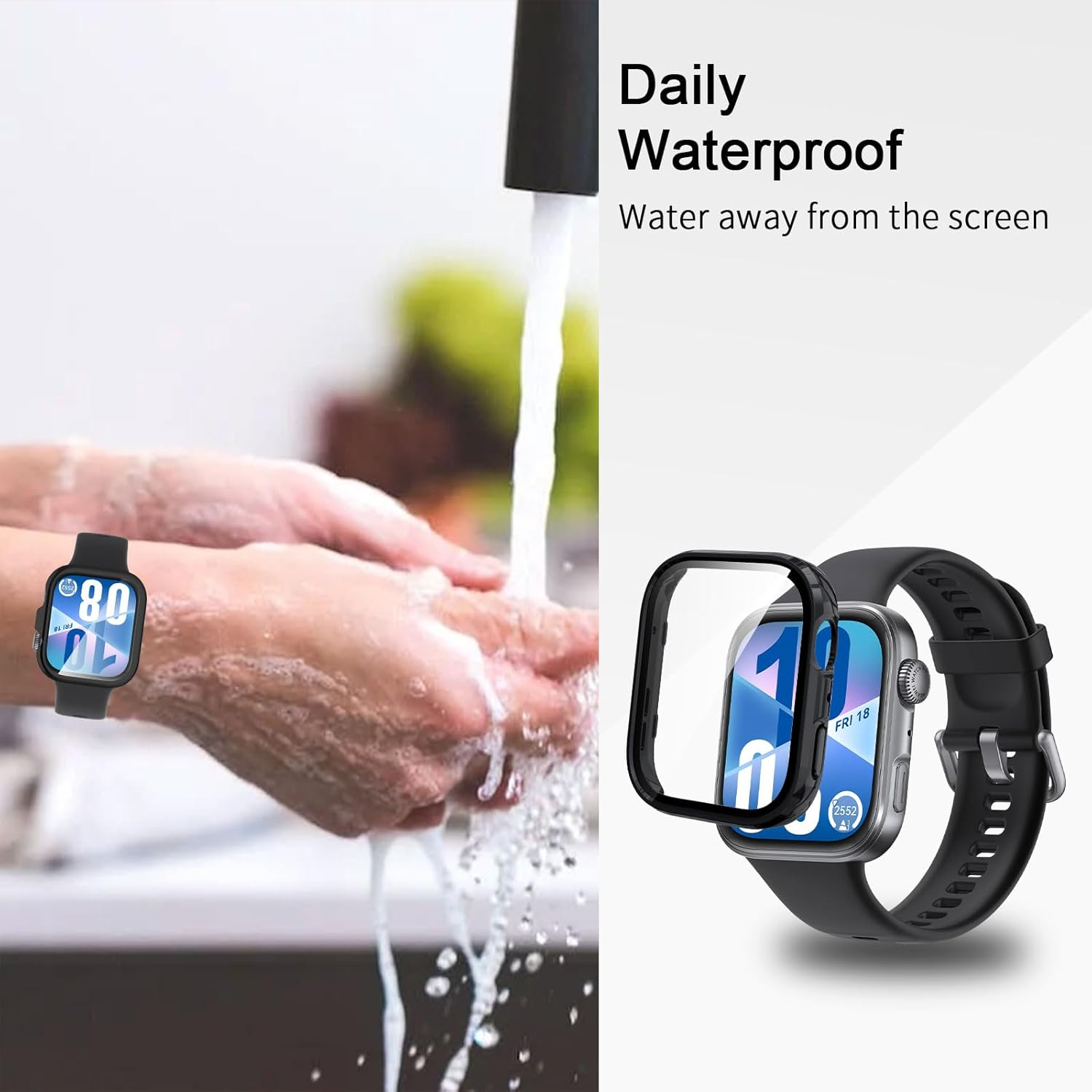 Wonsoso Protective Case Compatible with Huawei Watch Fit 4 Case, [Pack of 1] 360 Degree All-Round Shockproof Protective Case with HD Screen Protector, Scratch-Resistant Hard PC Ultra Thin Cover image number 2
