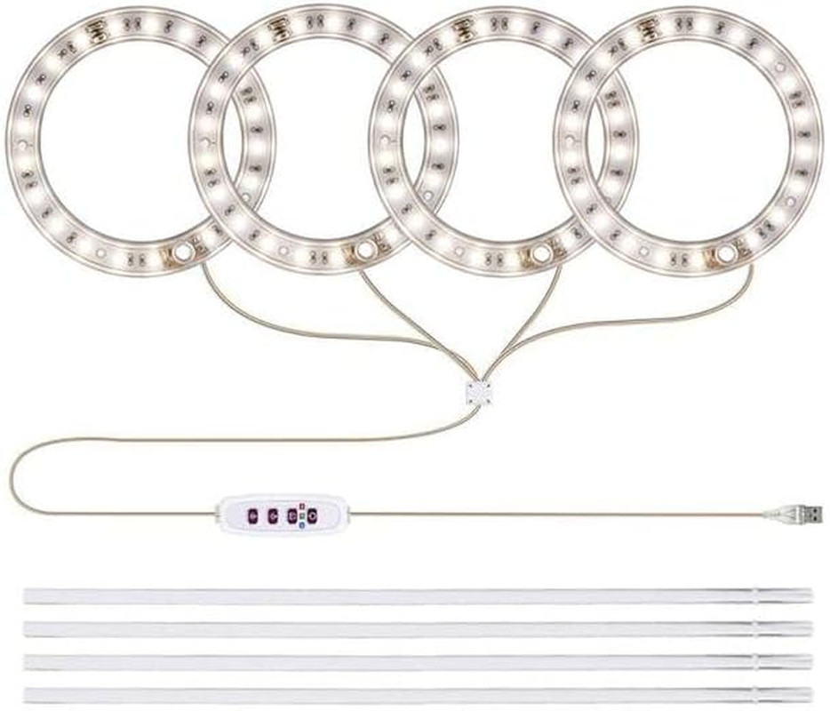 Angel Ring Grow Light DC5V USB Phytolamp for Plants Led Full Spectrum Lamp (Sun Light, 4 Heads) image number 6