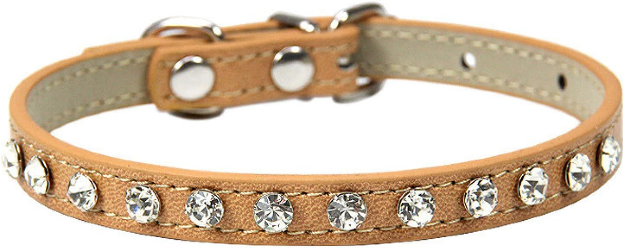 PU Leather Cat Collar Inlaid Sparkling Rhinestone Cat Collar Artificial Crystal Diamond Cat Collar Adjustable Cat Collar,Purple,Xs